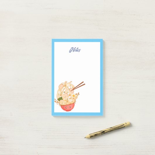 Niedliche Schüssel Ramen Post-it Klebezettel (Auf Schreibtisch)