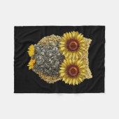 Niedliche Schüssel Sonnenblume Saatblume Hippie So Fleecedecke (Vorderseite (Horizontal))