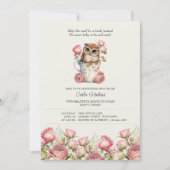 Niedliche Schüssel und Rose Bücher für Babydusche Einladung (Vorderseite)