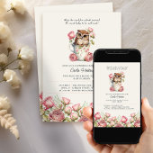 Niedliche Schüssel und Rose Bücher für Babydusche Einladung