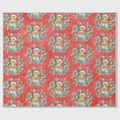 Niedliche Schutzhülle für das Weihnachtskranzpapie Geschenkpapier (Flach)