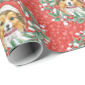 Niedliche Schutzhülle für das Weihnachtskranzpapie Geschenkpapier (Rolleneckpunkt)