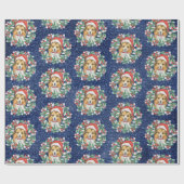 Niedliche Schutzhülle für das Weihnachtskranzpapie Geschenkpapier (Flach)