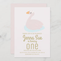 Niedliche Schwan Pink Bow Girls Geburtstagsparty