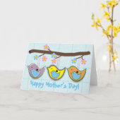 Niedliche schwangere Birdies blaue Karte Mutter (Gelbe Blume)