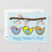 Niedliche Schwangere - Blaue Muttertag Feiertagspostkarte (Vorne/Hinten)