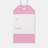 Niedliche schwangere Frau in rosa Kleid Geschenkanhänger (Rückseite)