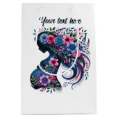 Niedliche schwangere Mama anpassbar Mittlere Geschenktüte (Vorderseite)