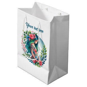 Niedliche schwangere Mama anpassbar Mittlere Geschenktüte