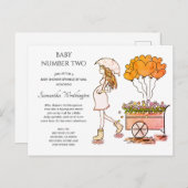 Niedliche schwangere Mama Baby Sprinkle Dusche per Einladungspostkarte (Vorne/Hinten)