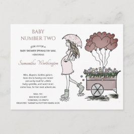 Niedliche schwangere Mama Baby Sprinkle Dusche per Einladungspostkarte