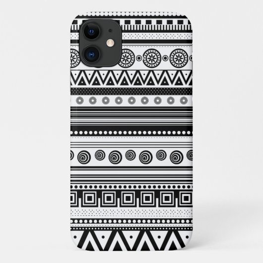 Niedliche, schwarz dekorierte Aztec-Textur Case-Mate iPhone Hülle (Rückseite)
