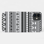 Niedliche, schwarz dekorierte Aztec-Textur Case-Mate iPhone Hülle (Rückseite (Horizontal))