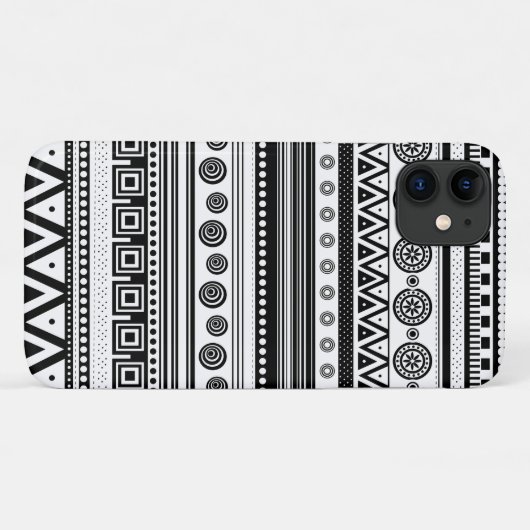 Niedliche, schwarz dekorierte Aztec-Textur Case-Mate iPhone Hülle (Rückseite (Horizontal))