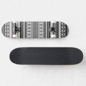 Niedliche, schwarz dekorierte Aztec-Textur Skateboard (Horizontal)