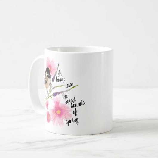 Niedliche, schwarz gekappte Wasserfarbe mit Sprich Kaffeetasse (Vorderseite Links)