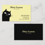 Niedliche Schwarz-Gelb-Katze-Illustration Visitenkarte (Vorne/Hinten)