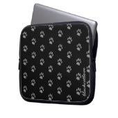 Niedliche Schwarz-Grau-Pet-Pfoten-Druck Notebook-R Laptopschutzhülle (Vorderseite Links)