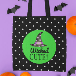 Niedliche Schwarz-Grün-Halloween-Tasche Tasche