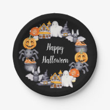 Niedliche Schwarz-Happy Halloween-Illustration