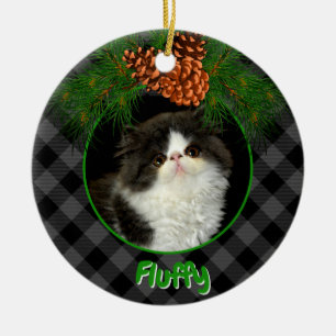 Niedliche Schwarz-kariert-Pinecon-Fotoplatte Keramik Ornament