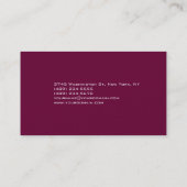 Niedliche Schwarz-Roink-Lila-Monogramm-Visitenkart Visitenkarte (Rückseite)
