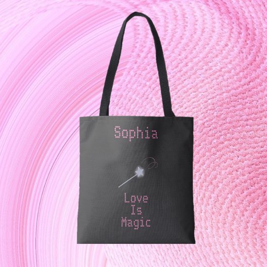 Niedliche Schwarz-Rosa-Liebe ist magisch Tasche