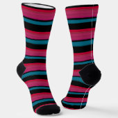 Niedliche schwarz-rosa Streifen Socken (Gewinkelt)
