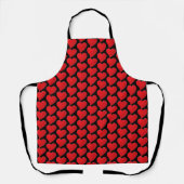 Niedliche Schwarz-Rot-Herzen Moderne Muster Chic Schürze (Vorderseite)