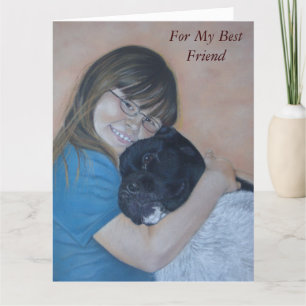 Niedliche Schwarz-Weiß-Akita kudierende beste Freu Karte