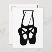 Niedliche Schwarz-Weiß-Ballet-Slippers und -Pointe Postkarte (Vorne/Hinten)