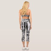 Niedliche Schwarz/Weiß Capri Leggings (Rückseite)