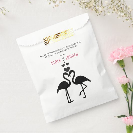 Niedliche Schwarz-Weiß-Flamingos-Hochzeit Geschenktütchen (Versiegelt)