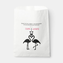 Niedliche Schwarz-Weiß-Flamingos-Hochzeit Geschenktütchen