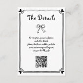 Niedliche Schwarz-Weiß-handgezeichnete Schreiber-H Begleitkarte (Vorderseite)