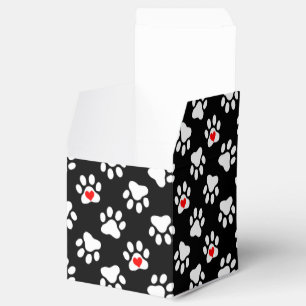 Niedliche Schwarz-Weiß-Hundepaare mit Herzmuster Geschenkschachtel