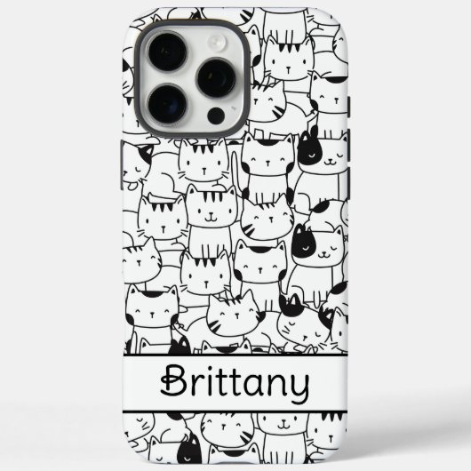 Niedliche Schwarz-Weiß-Katzen Case-Mate iPhone Hülle (Rückseite)