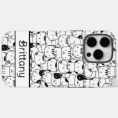 Niedliche Schwarz-Weiß-Katzen Case-Mate iPhone Hülle (Rückseite (Horizontal))