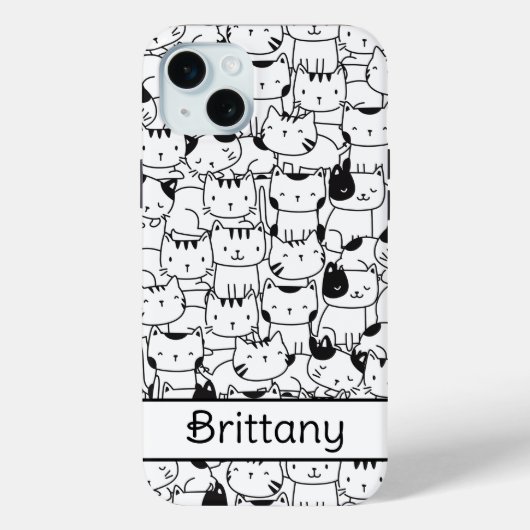 Niedliche Schwarz-Weiß-Katzen Case-Mate iPhone Hülle (Rückseite)