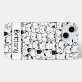 Niedliche Schwarz-Weiß-Katzen Case-Mate iPhone Hülle (Rückseite (Horizontal))