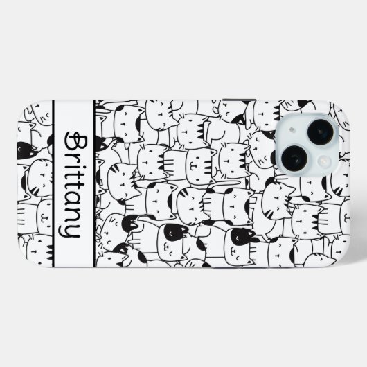 Niedliche Schwarz-Weiß-Katzen Case-Mate iPhone Hülle (Rückseite (Horizontal))