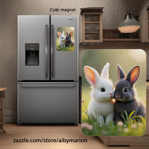 Niedliche Schwarz-Weiß-Kinderbrötchen auf einer Wi Magnet