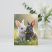 Niedliche Schwarz-Weiß-Kinderbrötchen auf einer Wi Postkarte (Stehend Vorderseite)