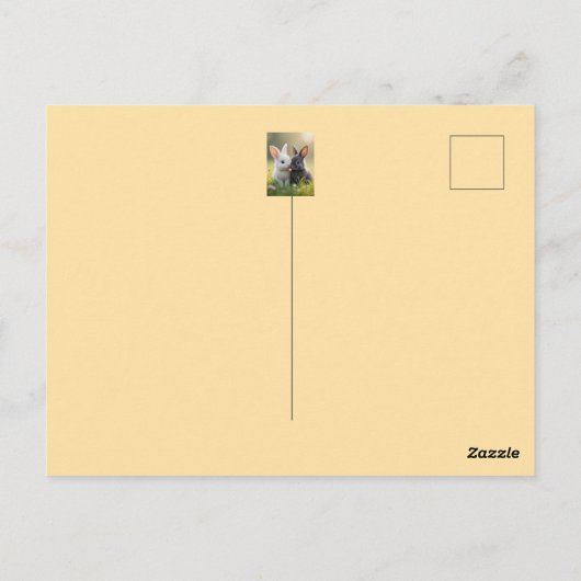 Niedliche Schwarz-Weiß-Kinderbrötchen auf einer Wi Postkarte (Rückseite)