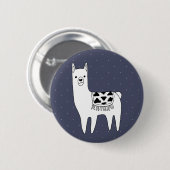 Niedliche Schwarz-Weiß-Lama- und Weißpunkte Button (Vorne & Hinten)