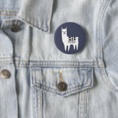 Niedliche Schwarz-Weiß-Lama- und Weißpunkte Button (Beispiel)