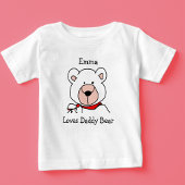 Niedliche Schwarz-Weiß-Liebe Daddy Bär Baby T-shirt