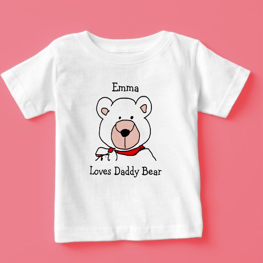 Niedliche Schwarz-Weiß-Liebe Daddy Bär Baby T-shirt