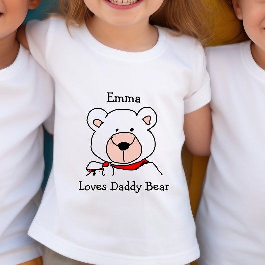 Niedliche Schwarz-Weiß-Liebe Daddy Bär Baby T-shirt