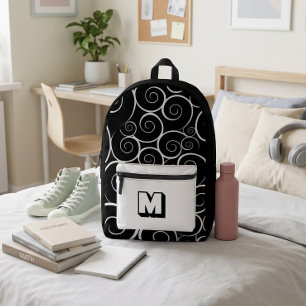 Niedliche Schwarz-Weiß-Mädchen Bedruckter Rucksack